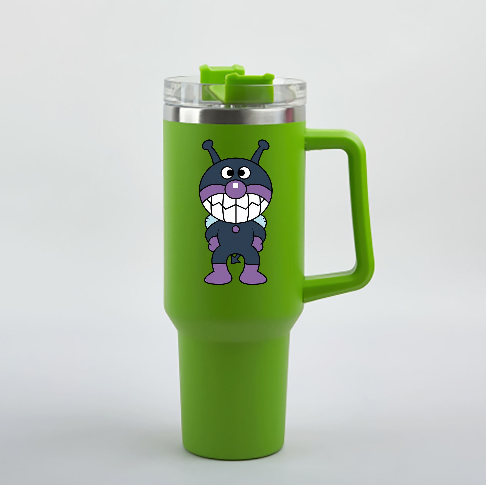 （画像用） アンパンマン Anpanman 1200mL車用タンブラー - クリスタルステッカー（プラスチックストロー付き）
